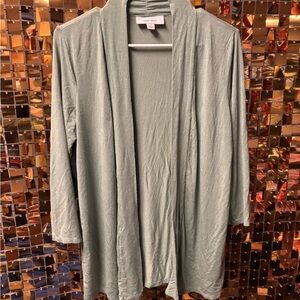 Nine West Light Green Open Front Cardiganm